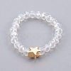 Electroplate Glass Beads Stretch Finger Rings RJEW-JR00238-M-2