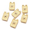 Brass Micro Pave Clear & Black Cubic Zirconia Pendants ZIRC-O036-54G-1