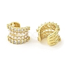Rack Plating Brass Micro Pave Cubic Zirconia Cuff Earring EJEW-H117-10G-2