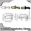12 Bags 3 Colors Alloy Shackle Clasps FIND-UN0010-28-3
