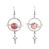 Natural Green Jade & Alloy Pendant Dangle Earrings EJEW-TA00818-03-3