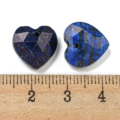 Dyed Natural Lapis Lazuli Faceted Heart Charms G-G123-01K-1
