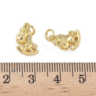Brass Micro Pave Cubic Zirconia Pendants KK-P325-12G-1