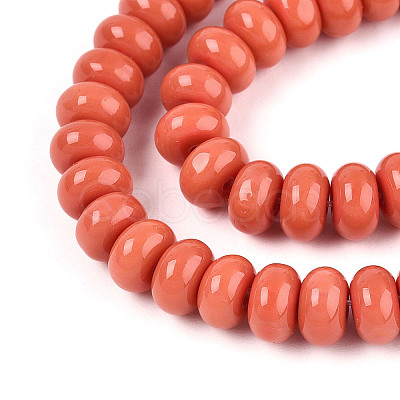 Opaque Solid Color Glass Beads Strands GLAA-ZX008-8mm-18E-1