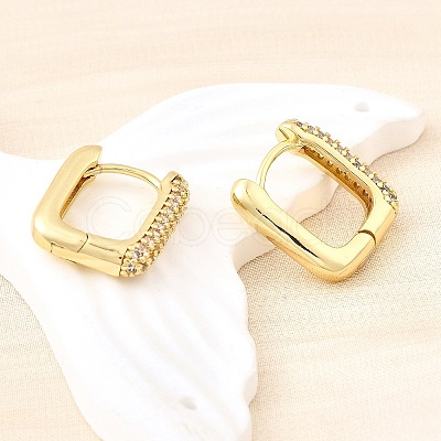Brass Micro Pave Clear Cubic Zirconia Hoop Earrings EJEW-Z121-10G-1