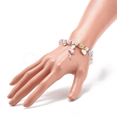 Colorful Alloy Enamel Cute Charms Bracelet BJEW-JB08661-01-1