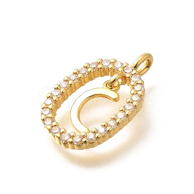 Brass Micro Pave Cubic Zirconia Pendants ZIRC-P123-01G-C01-1