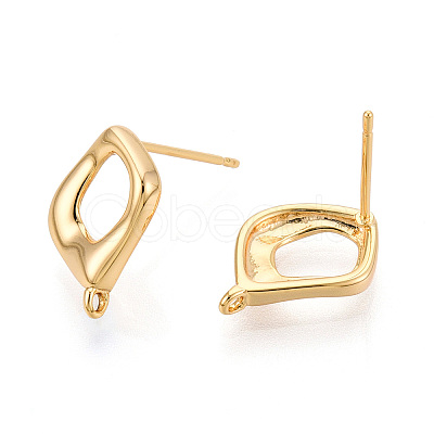 Brass Stud Earring Findings KK-N263-19G-1