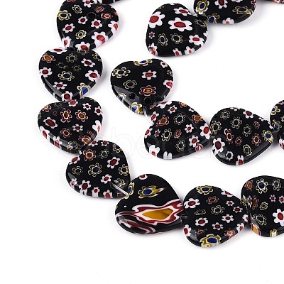 Handmade Millefiori Glass Beads Strands LAMP-T021-29B-1