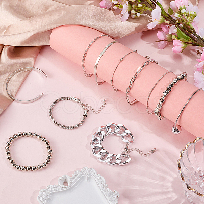 2 Sets 2 Styles Alloy Chain Bracelets & Bangles Set for Women BJEW-SP0001-34A-1