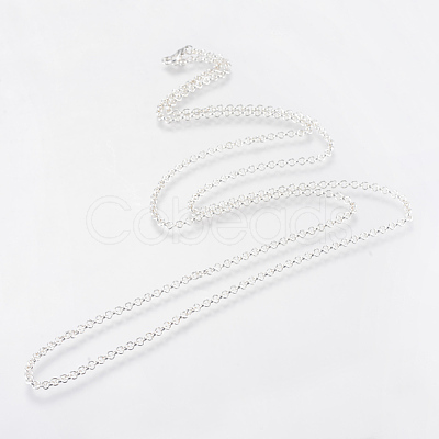 Iron Rolo Chains Necklace Making X-MAK-R015-45cm-S-1