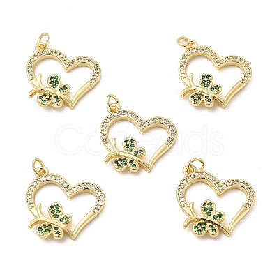 Brass Micro Pave Cubic Zirconia Pendants KK-E068-VB194-1