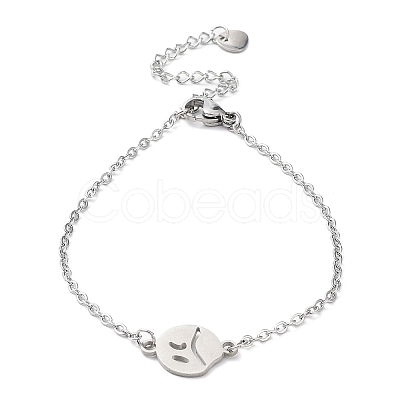 Tarnish Resistant 201 Stainless Steel Link Bracelets with Cable Chains BJEW-P297-01P-E-1