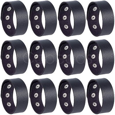 12Pcs PVC & Iron Cord Bracelets AJEW-CL0002-49C-1