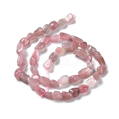 Natural Old Rose Madagascar Rose Quartz Beads Strands G-P497-01A-02-B-1