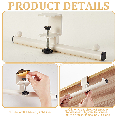 2Pcs 2 Colors Iron Table Desk Hanger Hook AJEW-NB0008-17-1