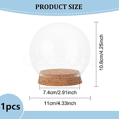 Round Glass Dome Cover DJEW-WH0043-33-1