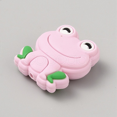 Frog Food Grade Eco-Friendly Silicone Focal Beads LS-SIL-WH0006-29H-1