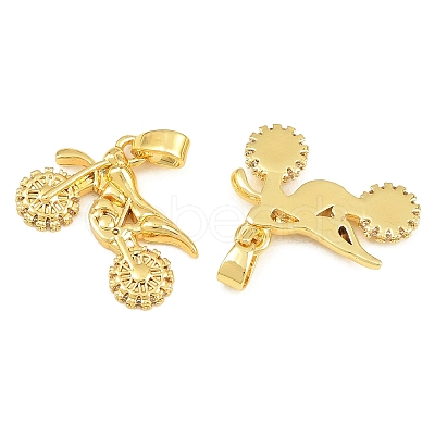 Brass Micro Pave Clear Cubic Zirconia Pendants CU-CBABDE1-04G-1