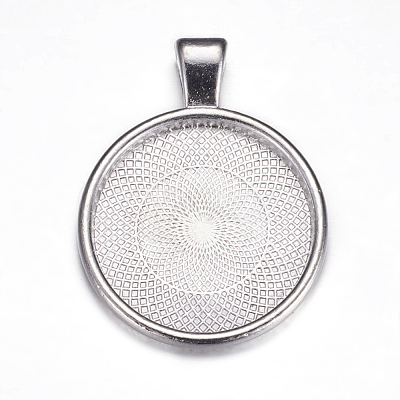 Metal Alloy Pendant Cabochon Settings X-PALLOY-A15654-N-1
