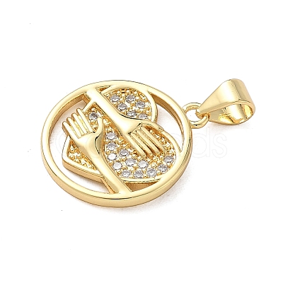 Brass Micro Pave Clear Cubic Zirconia Pendants KK-A273-26G-1