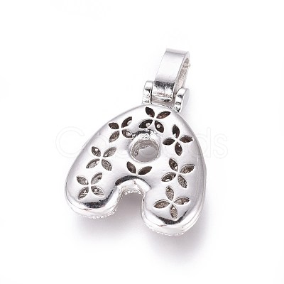Platinum Plated Brass Micro Pave Cubic Zirconia Pendants ZIRC-L075-52A-P-1