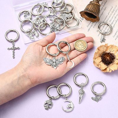 24Pcs 12 Styles Skull Alloy Shoes Charms HJEW-CJ00043-1