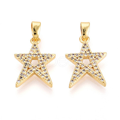 Brass Micro Pave Cubic Zirconia Pendants KK-N257-63G-1