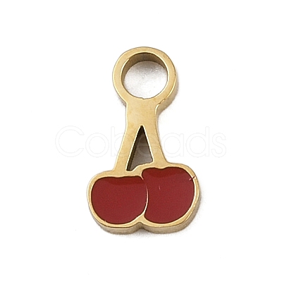 304 Stainless Steel Enamel Charms STAS-I338-01G-18-1