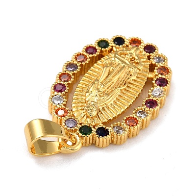Brass Micro Pave Colorful Cubic Zirconia Pendants ZIRC-A021-41G-1