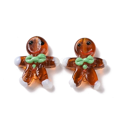 Gingerbread Man Handmade Lampwork Beads LAMP-G150-04-1