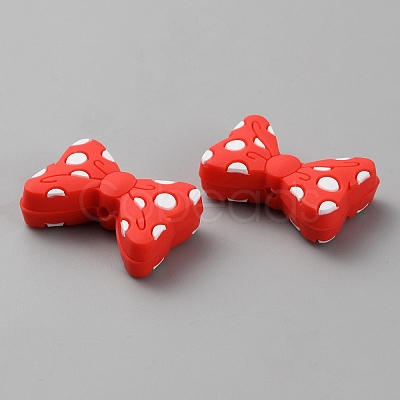 Bowknot Silicone Focal Beads SIL-SZC0003-13B-1