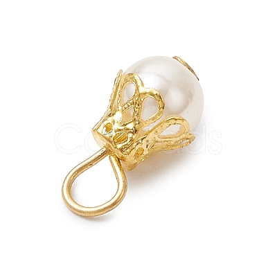 Round Imitation Pearl Acrylic  Pendants PALLOY-JF04002-01-1