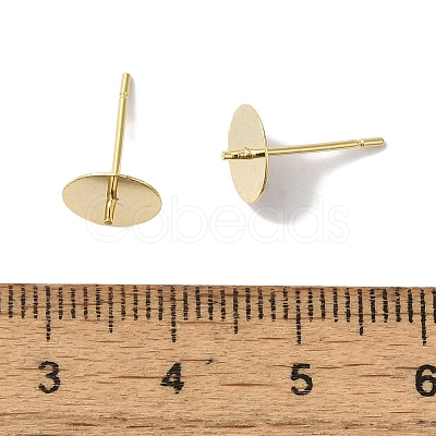 Brass Studs Earrings Finding KK-K383-02E-G-1