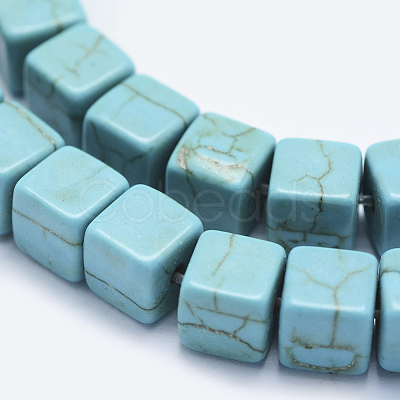 Synthetic Turquoise Beads Strands TURQ-F009-02-6x6mm-1