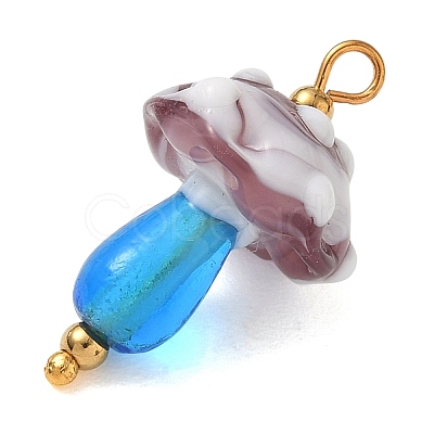 304 Stainless Steel with Handmade Bumpy Lampwork Pendants LA-CBA4231-01A-G-1