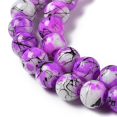 Drawbench & Baking Paint Glass Beads Strands GLAA-S176-11-1