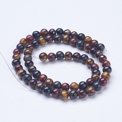 Natural Tiger Eye Beads Strands G-D855-07-6mm-1