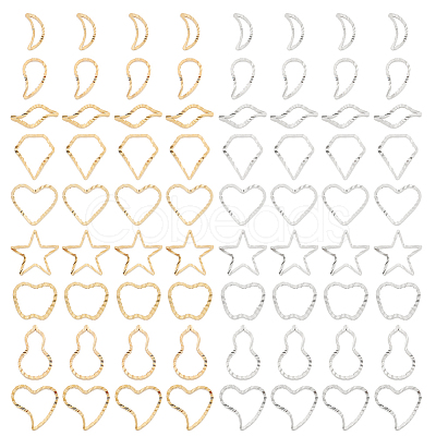 108Pcs 18 Style Brass Linking Rings KK-FH0005-75-1