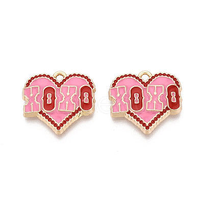 Valentine's Day Alloy Enamel Pendants ENAM-T024-17A-G-1