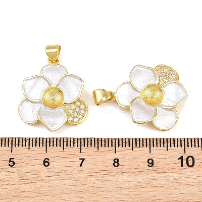 Brass Micro Clear Cubic Zirconia Peg Bails Pin Pendants KK-CBA6A75-52C-G-1