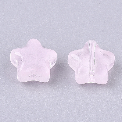 Transparent Spray Painted Glass Beads X1-GLAA-N035-01-A02-1