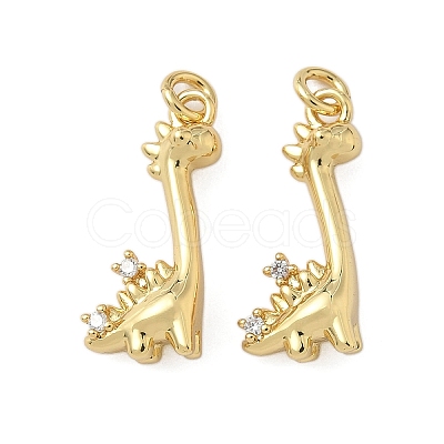 Brass Micro Pave Cubic Zirconia Pendants KK-P325-11G-1
