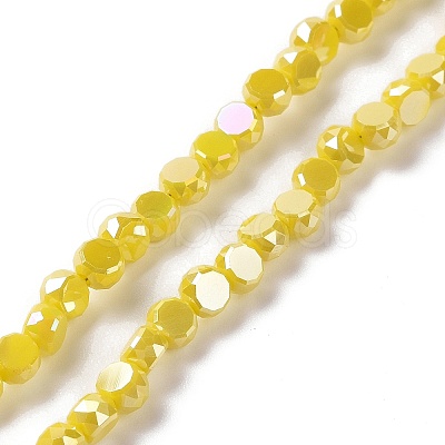 Electroplate Glass Beads Strands GLAA-E036-04D-1