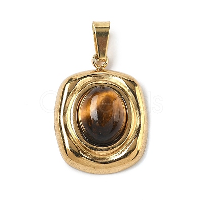 Natural Tiger Eye Pendants STAS-D209-01G-09-1