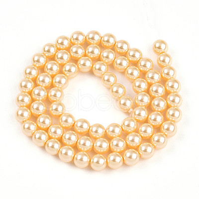 Baking Paint Pearlized Glass Pearl Bead Strands HY-N002-6mm-A09-1