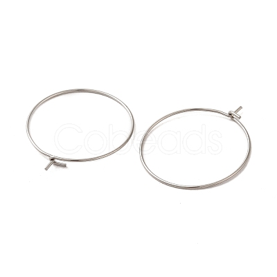 304 Stainless Steel Hoop Earrings Findings STAS-I120-60B-P-1