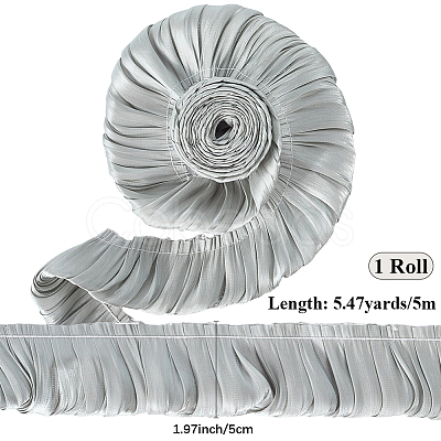 5M Double Layer Polyester Pleated Lace Ribbon OCOR-CY0001-41B-1