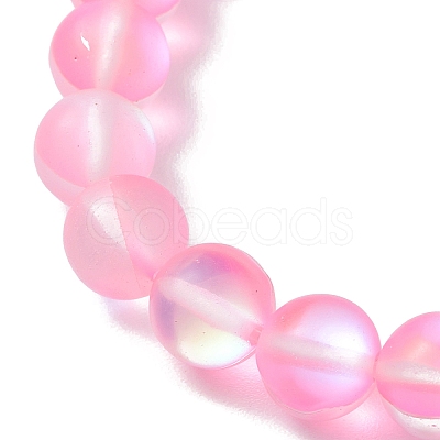 8mm Round Dyed Synthetic Moonstone Beaded Stretch Bracelets BJEW-JB10308-01-1