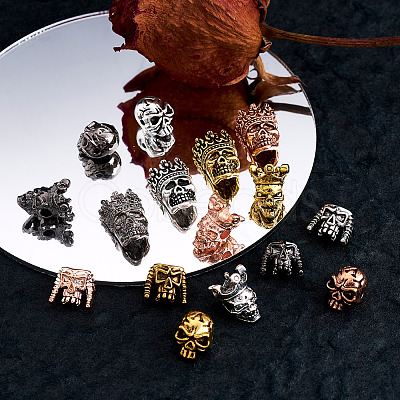 32Pcs 16 Styles Tibetan Style Alloy Beads FIND-FW0001-13-1
